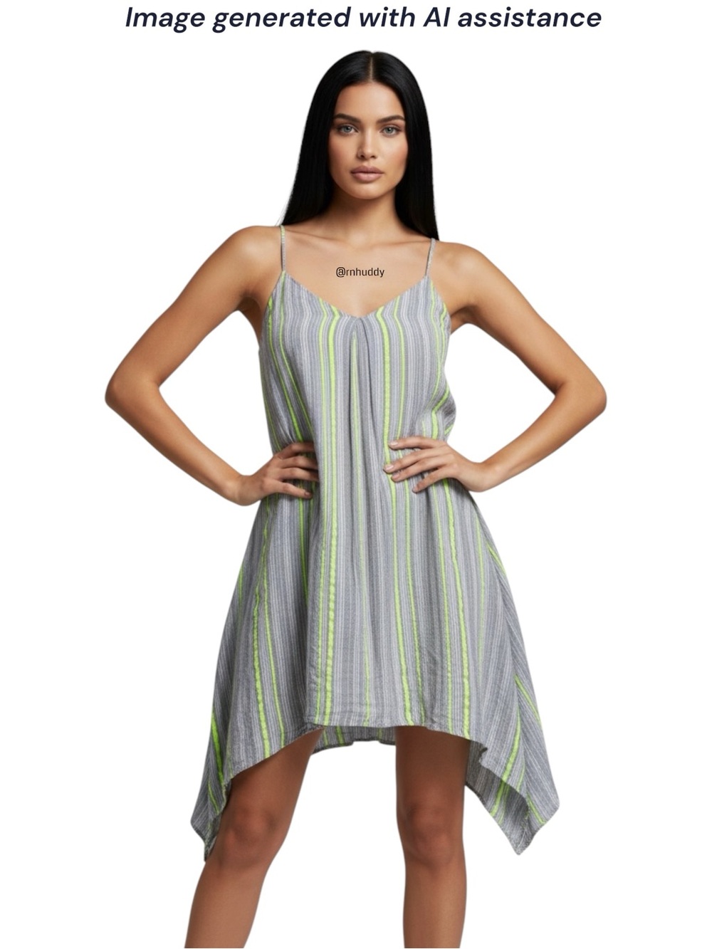 Vince Camuto XS stripes handkerchief hem dress